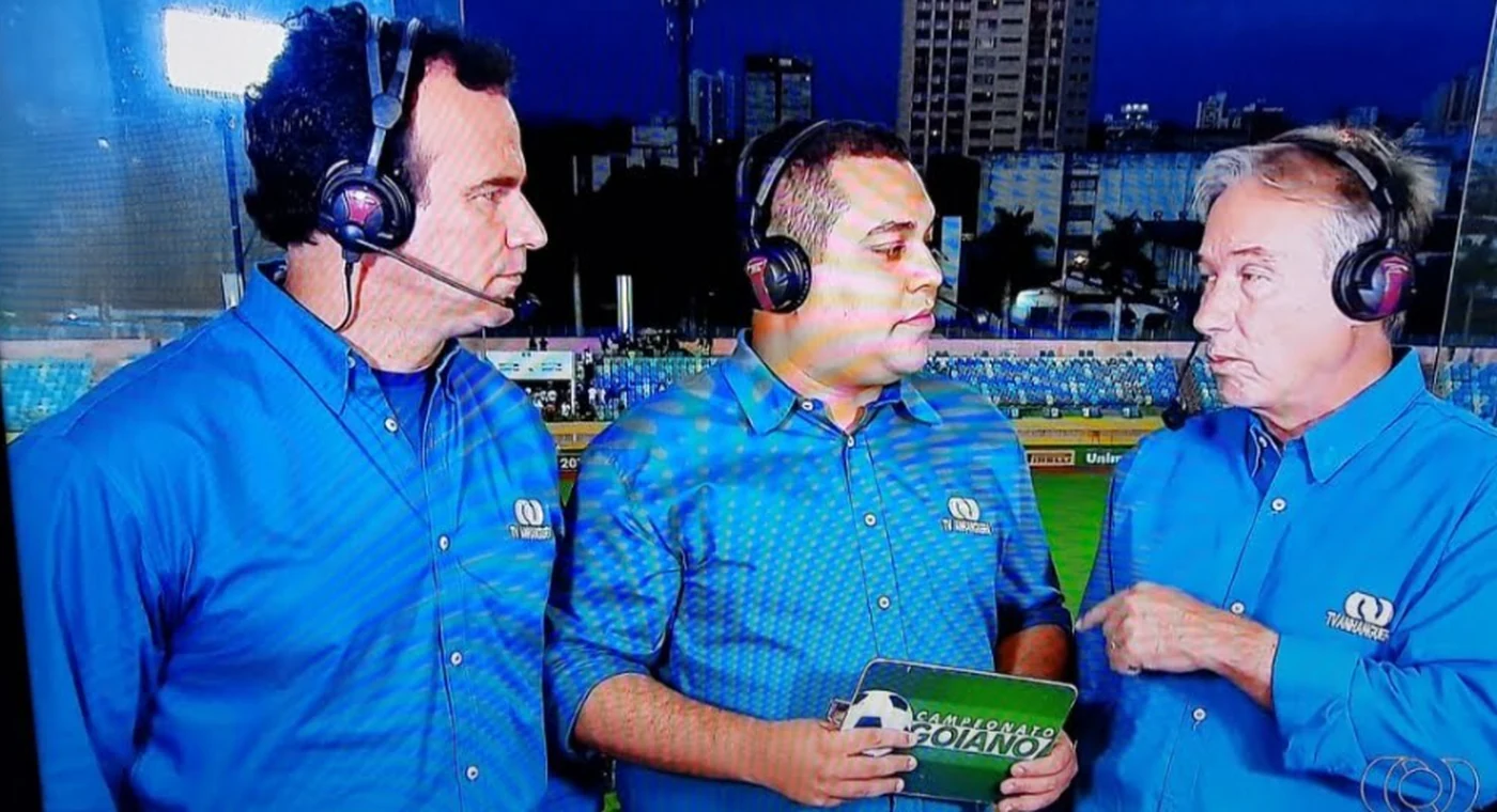 Kléber Guerra em transmissão da TV Anhanguera